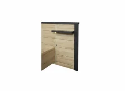 Bed 140x200cm - decor - Franse eik & nox met zijwanden