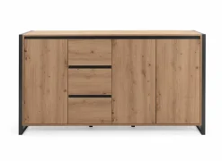 Commode Denver 160cm - decor - artisanale eik & anthraciet