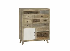 Kast Harem 90x40x112cm - mango massief - bruin & multicolor