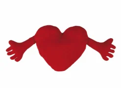 Kussen Heart With Arms 70x30cm - stof - rood