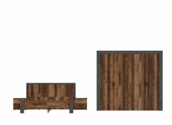 Slaapkamer Attaylar met bed 160x200cm - kleerkast 230cm - 2 nachtkastjes